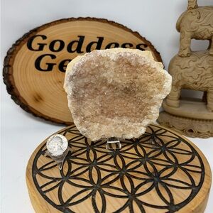 Natural Geode calcite Crystal Display